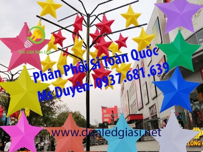 Trang trí đèn thả ngôi sao cho công viên